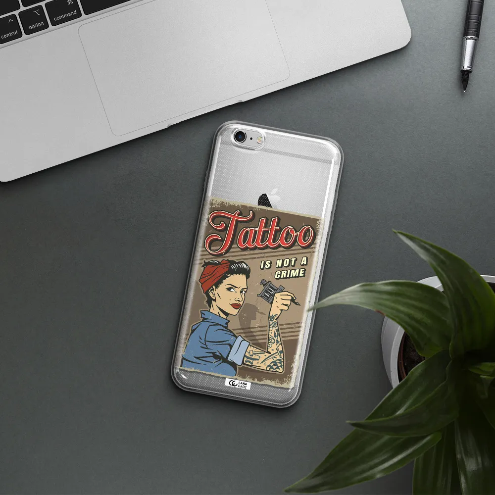 a woman with tattoo on her arm Apple iPhone 6S Clear TPU Case