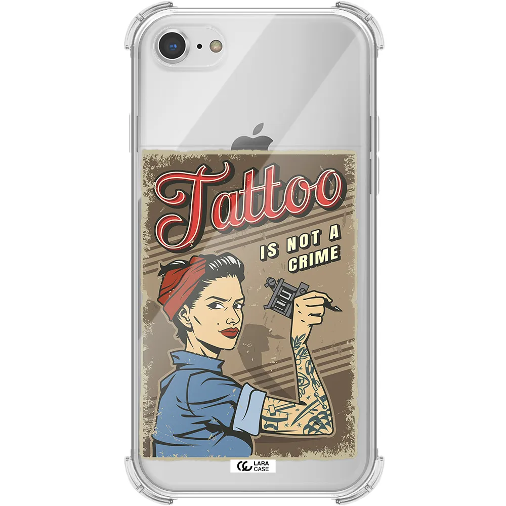 a woman with tattoo on her arm Apple iPhone 7 Clear PC Case