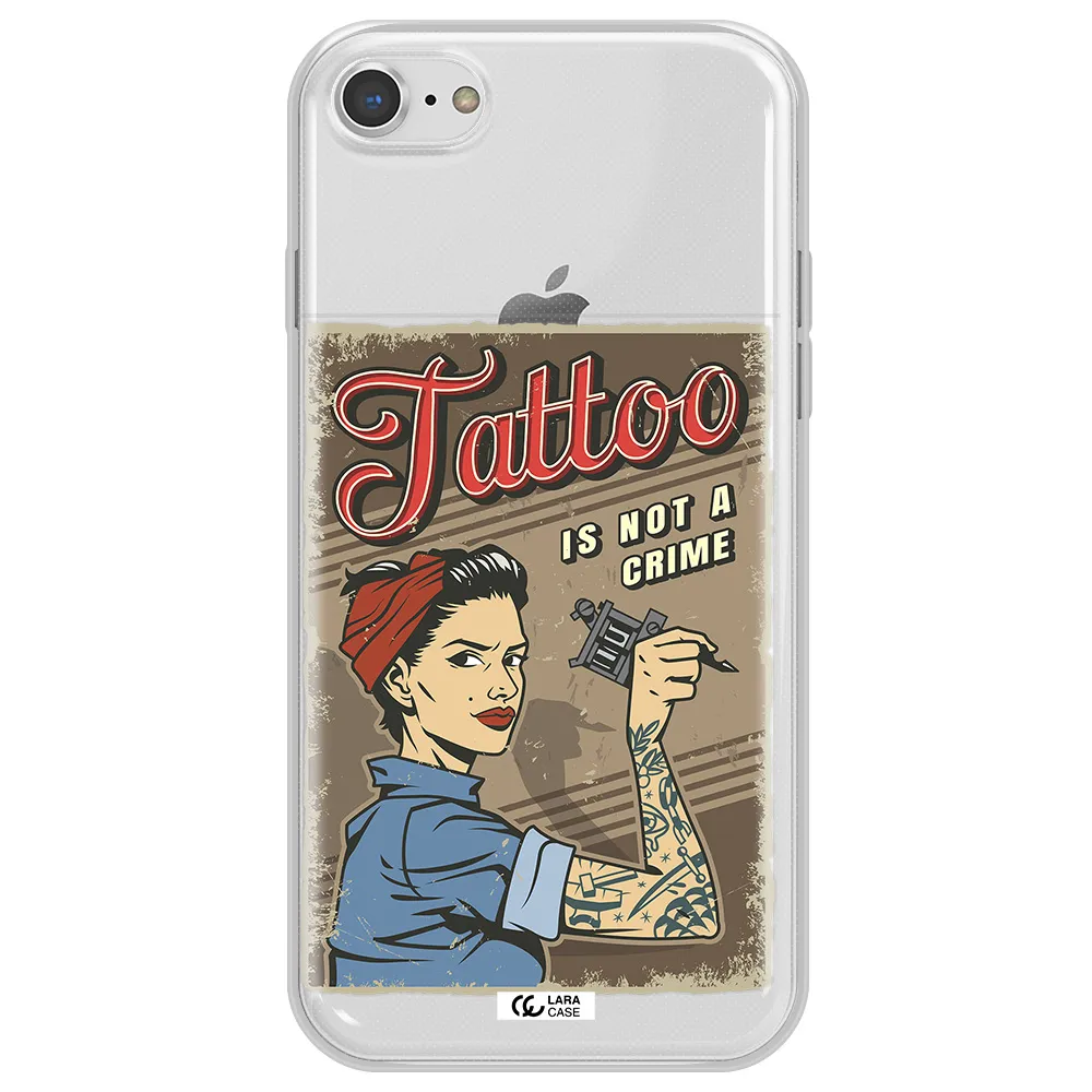a woman with tattoo on her arm Apple iPhone 7 Clear TPU Case
