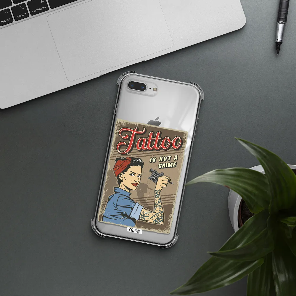 a woman with tattoo on her arm Apple iPhone 7 plus Clear PC Case