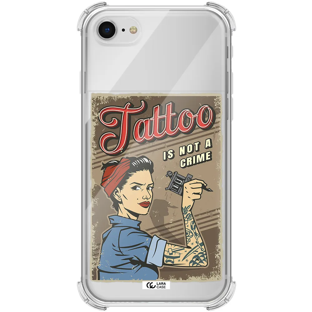 a woman with tattoo on her arm Apple iPhone se 2020 Clear PC Case