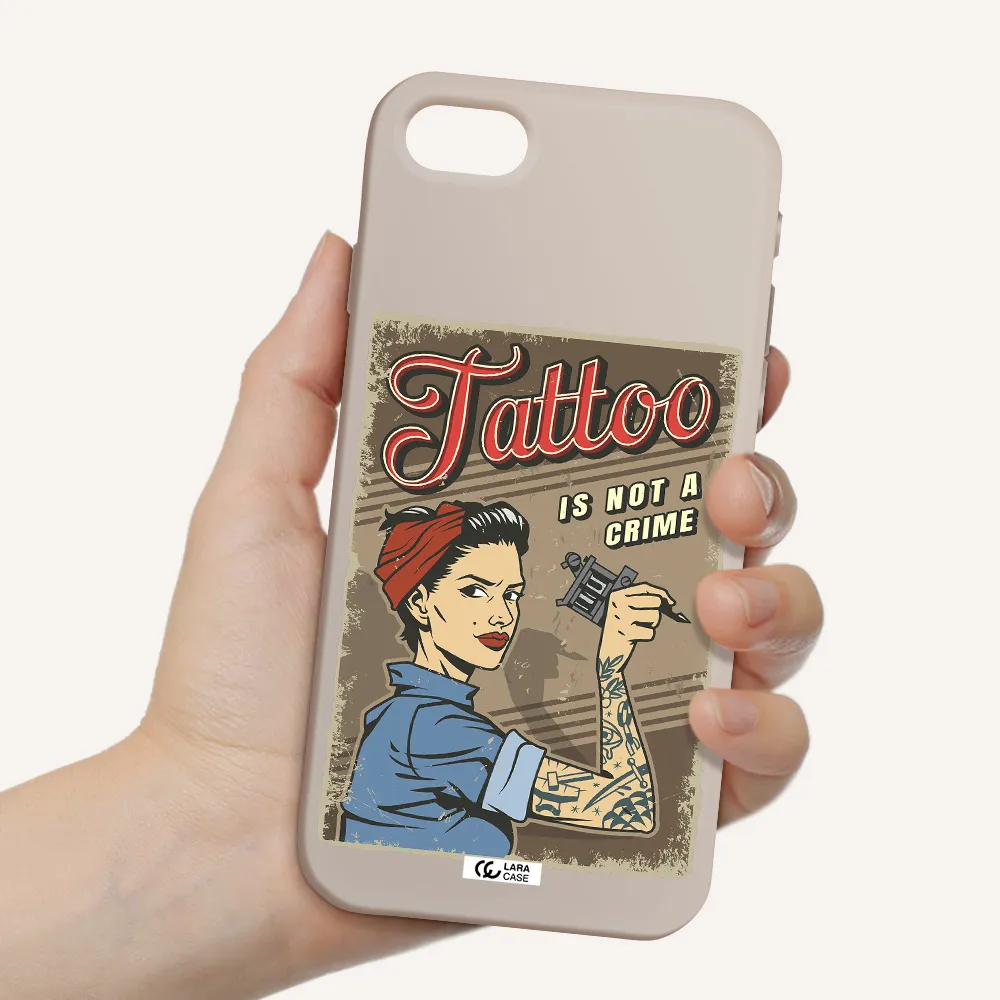 a woman with tattoo on her arm Apple iPhone se 2020 Silicone Stone Case