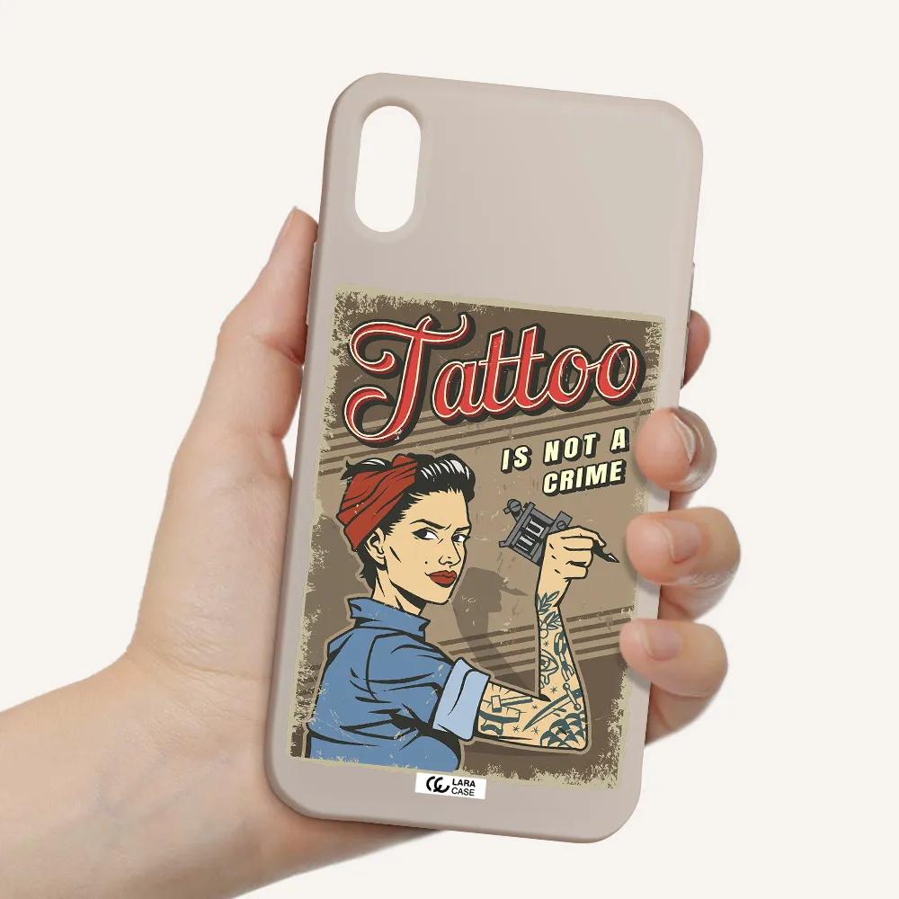a woman with tattoo on her arm Apple iPhone X Silicone Stone Case