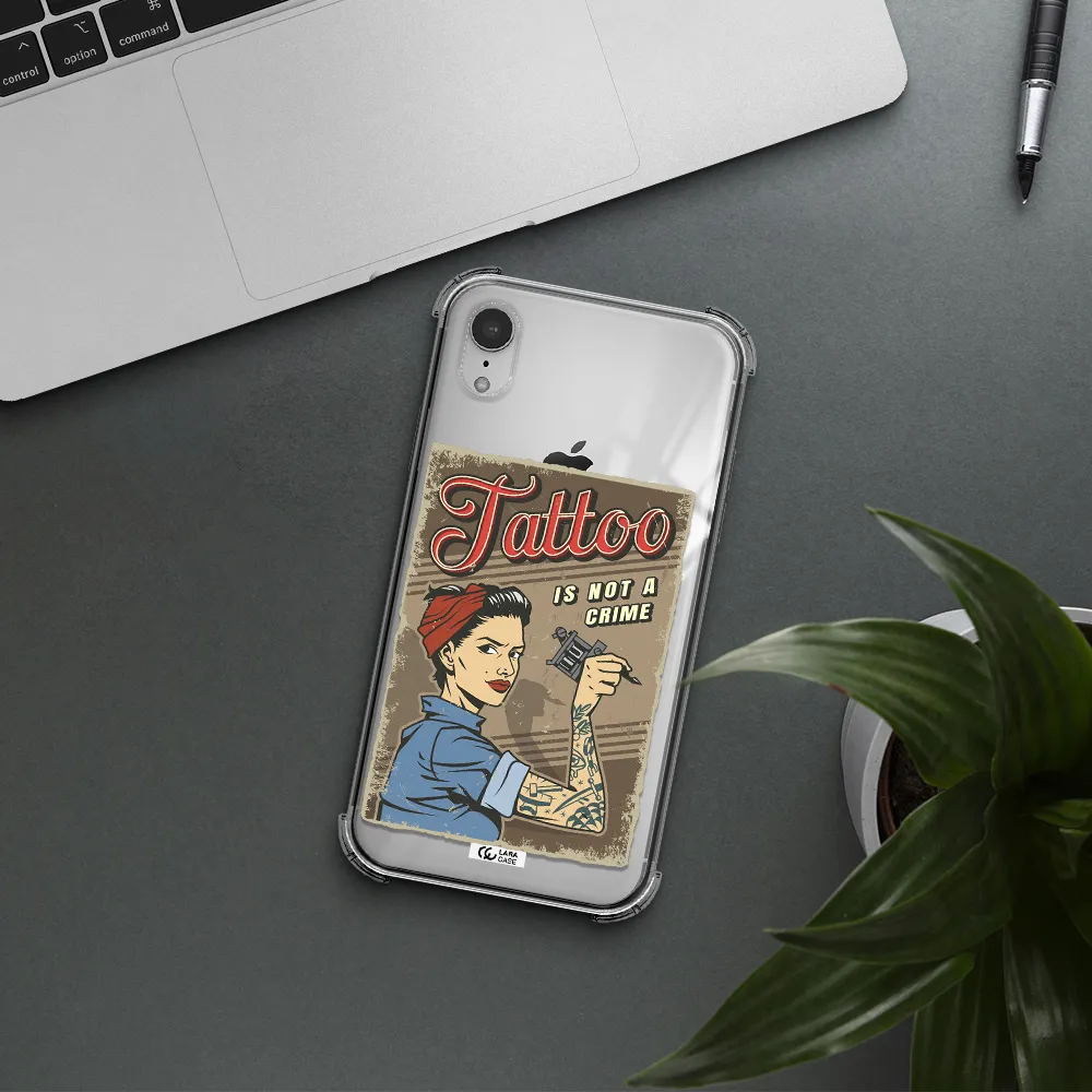 a woman with tattoo on her arm Apple iPhone XR Clear PC Case