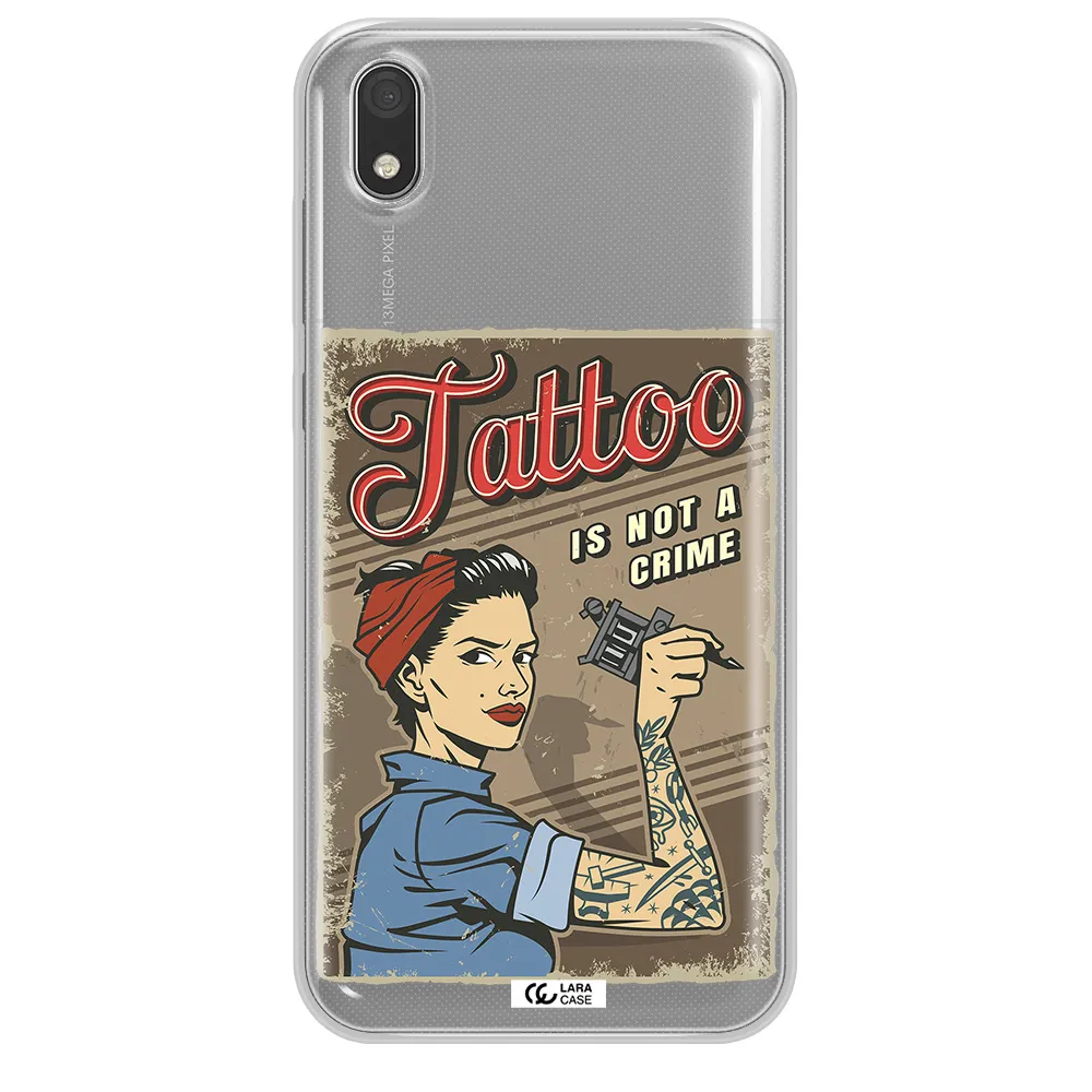 a woman with tattoo on her arm Huawei Honor 8S Clear TPU Case