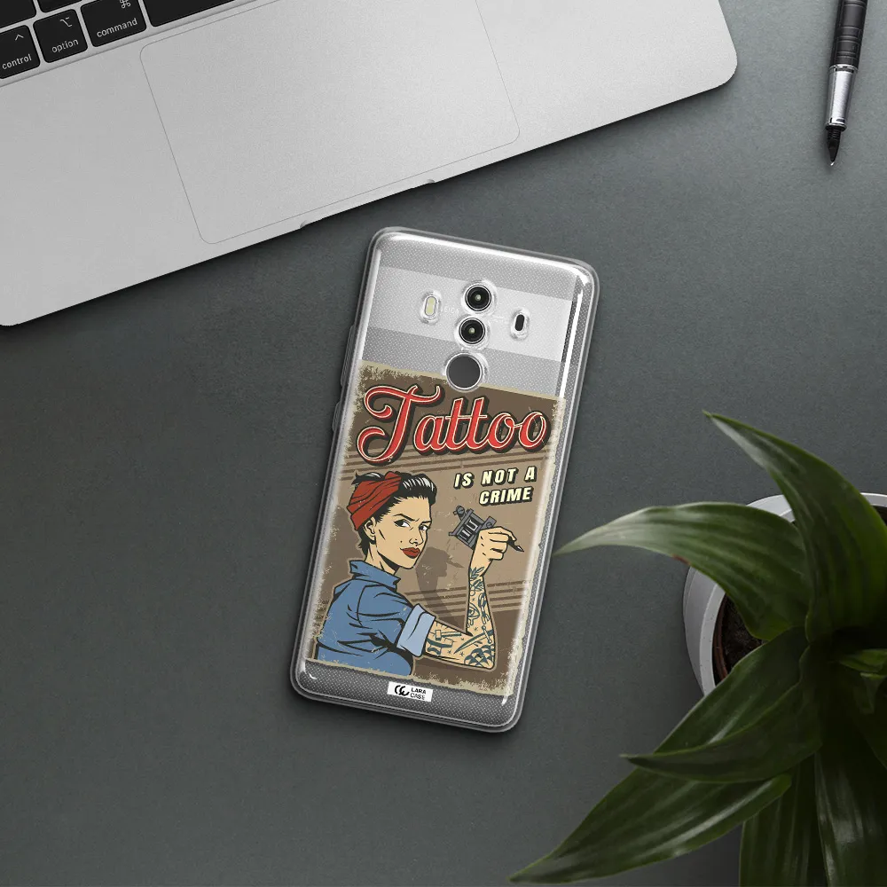 a woman with tattoo on her arm Huawei Mate 10 Clear TPU Case