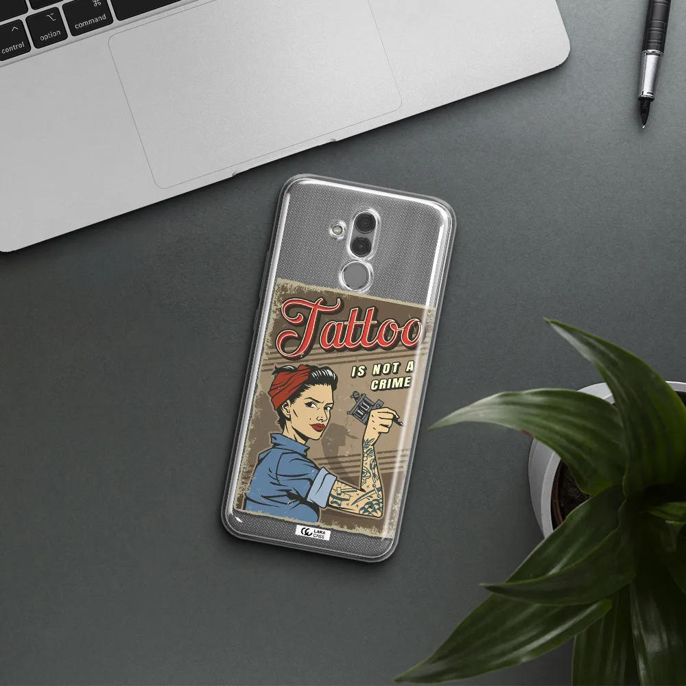 a woman with tattoo on her arm Huawei Mate 20 Lite Clear TPU Case