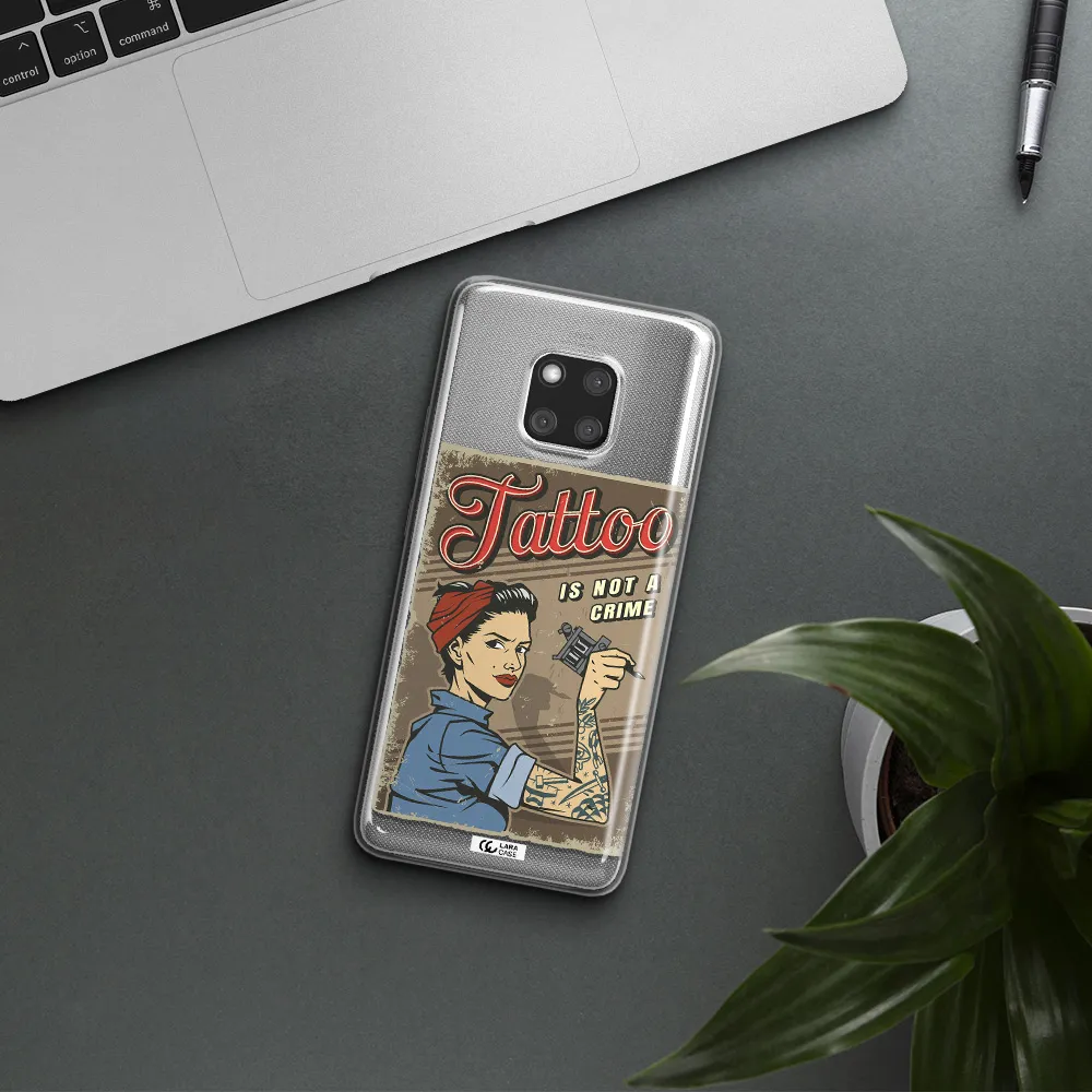 a woman with tattoo on her arm Huawei Mate 20 Pro Clear TPU Case