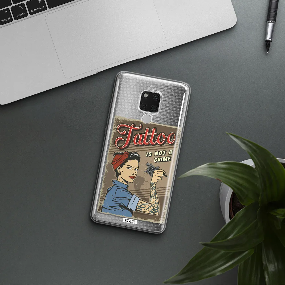 a woman with tattoo on her arm Huawei Mate 20X Clear TPU Case