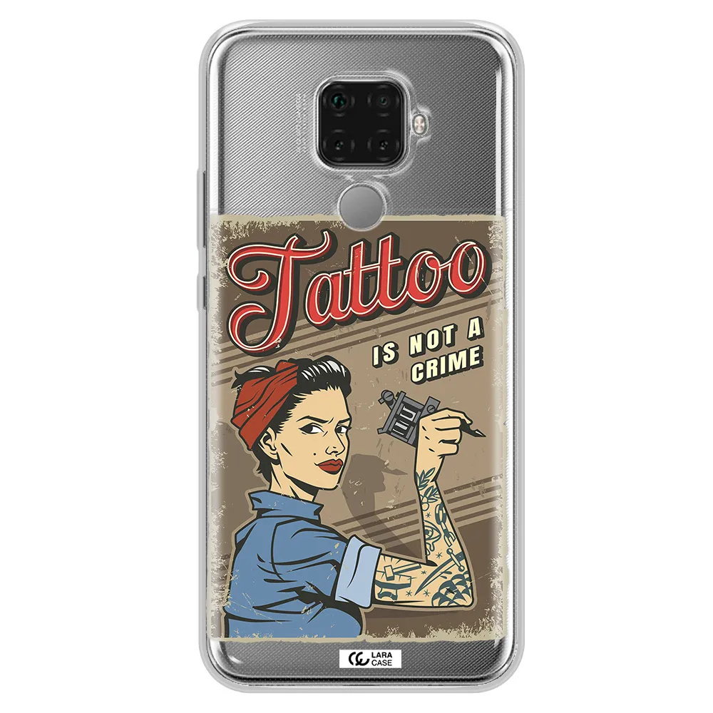 a woman with tattoo on her arm Huawei Mate 30 Lite Clear TPU Case