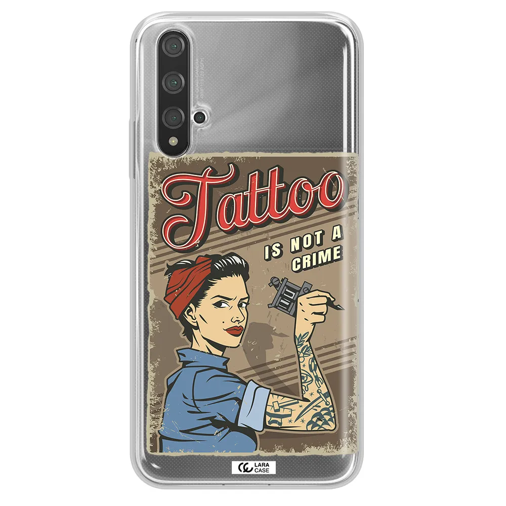 a woman with tattoo on her arm Huawei Nova 5t Clear TPU Case