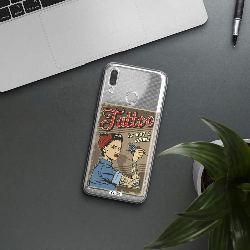 a woman with tattoo on her arm Huawei P Smart 2019 Clear TPU Case