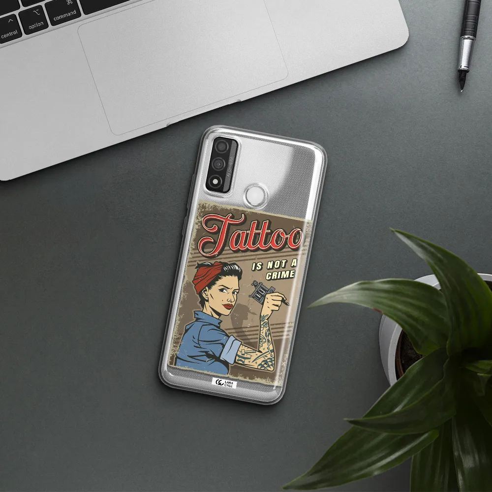 a woman with tattoo on her arm Huawei P Smart 2020 Clear TPU Case