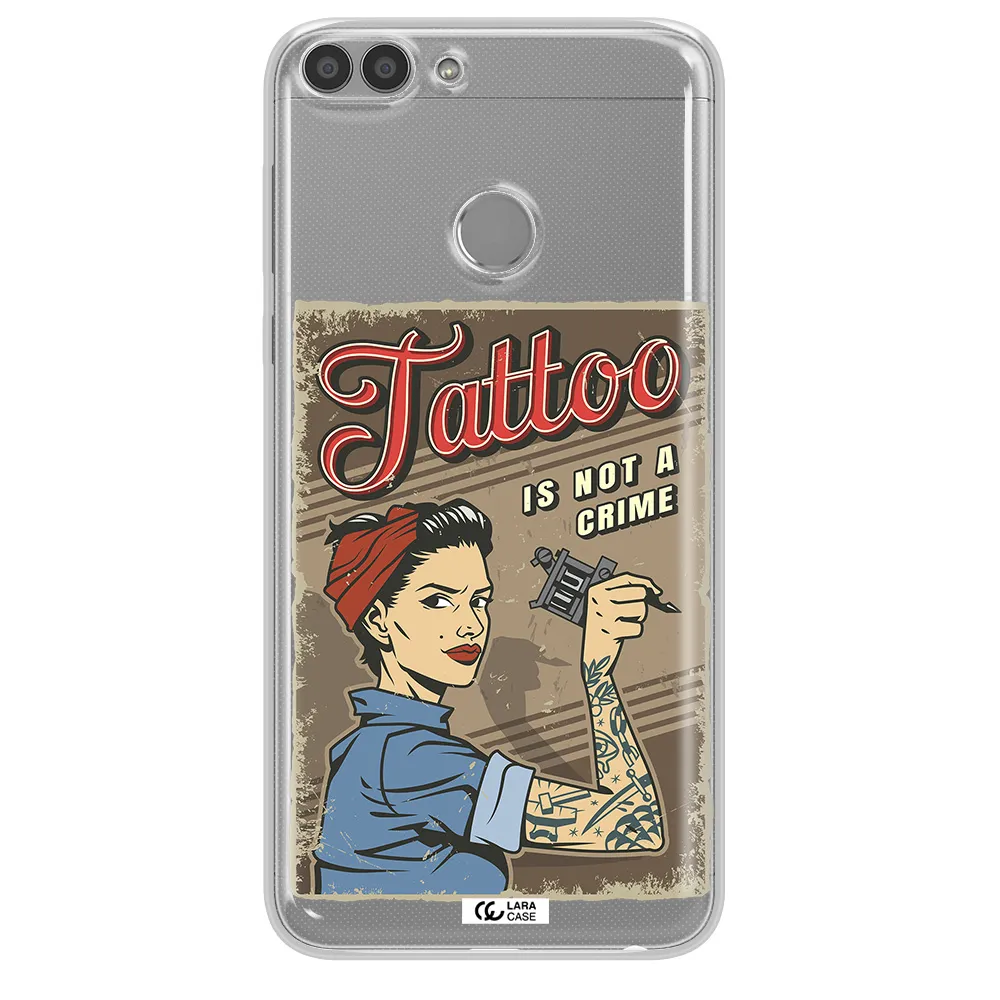 a woman with tattoo on her arm Huawei P Smart Clear TPU Case
