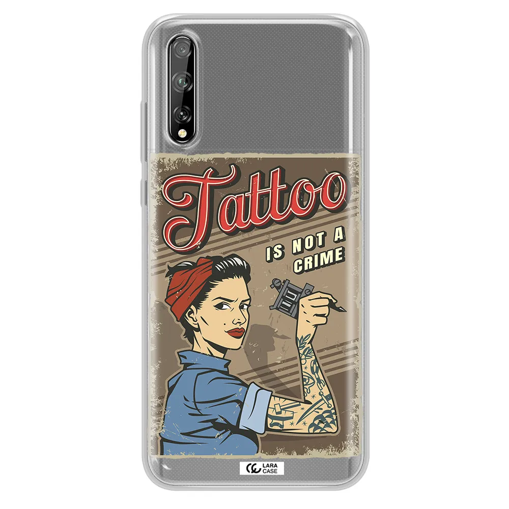 a woman with tattoo on her arm Huawei P Smart S Clear TPU Case