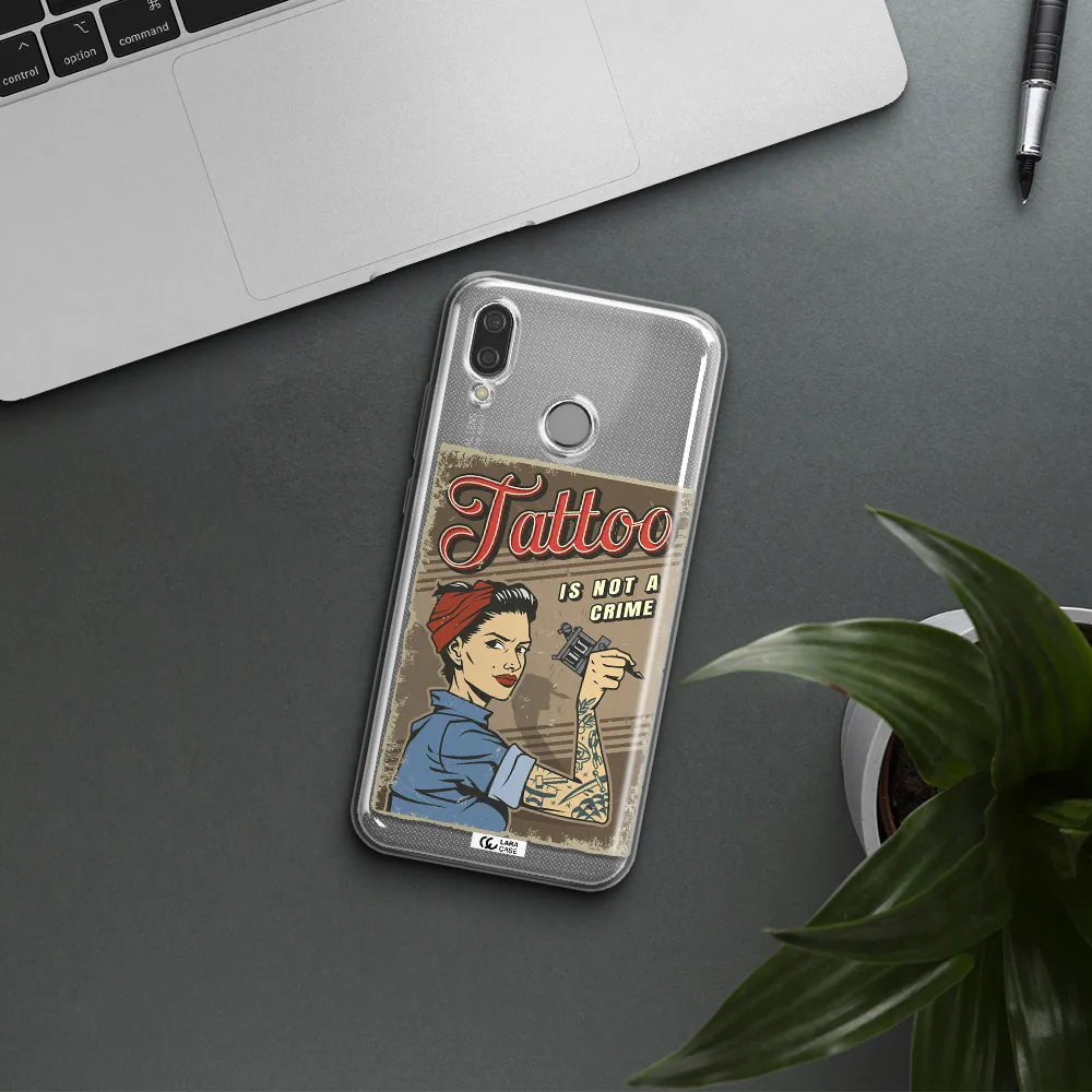 a woman with tattoo on her arm Huawei P20 Lite Clear TPU Case