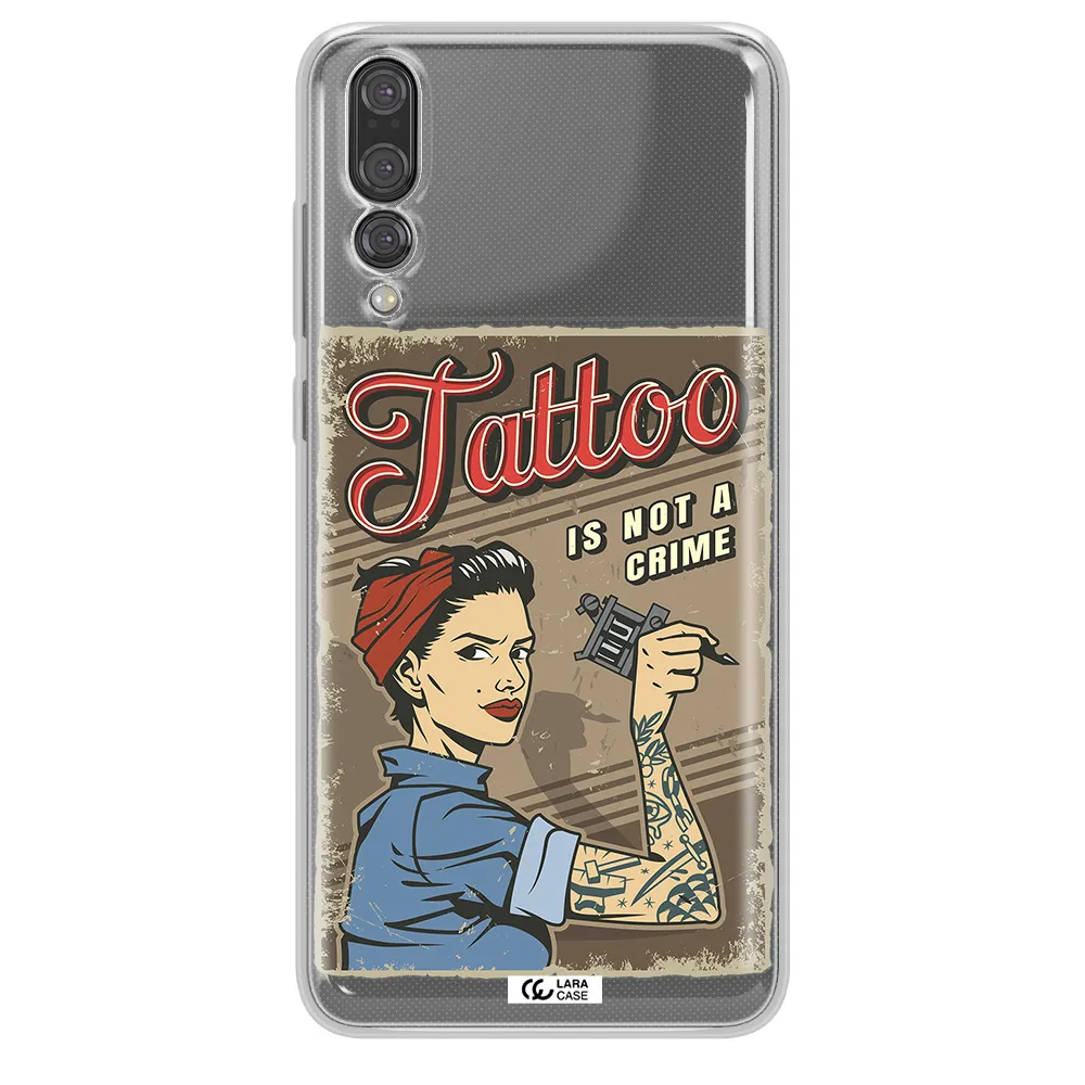 a woman with tattoo on her arm Huawei P20 Pro Clear TPU Case