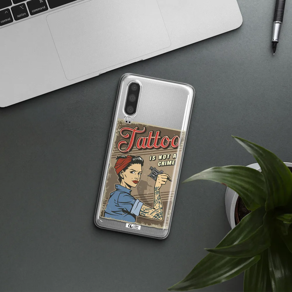 a woman with tattoo on her arm Huawei P30 Clear TPU Case