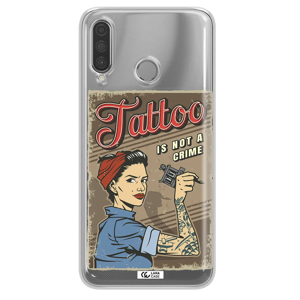 a woman with tattoo on her arm Huawei P30 Lite Clear TPU Case