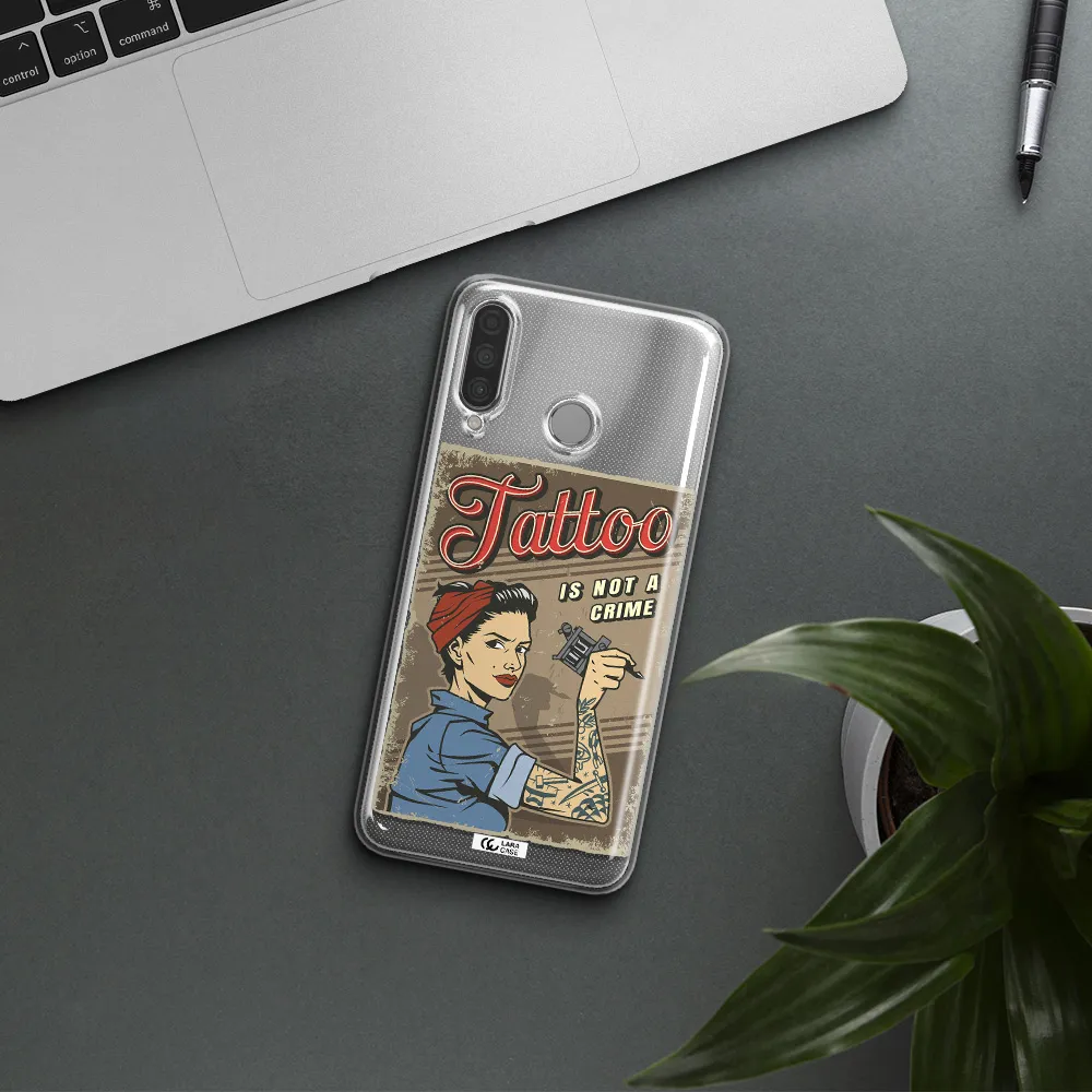 a woman with tattoo on her arm Huawei P30 Lite Clear TPU Case