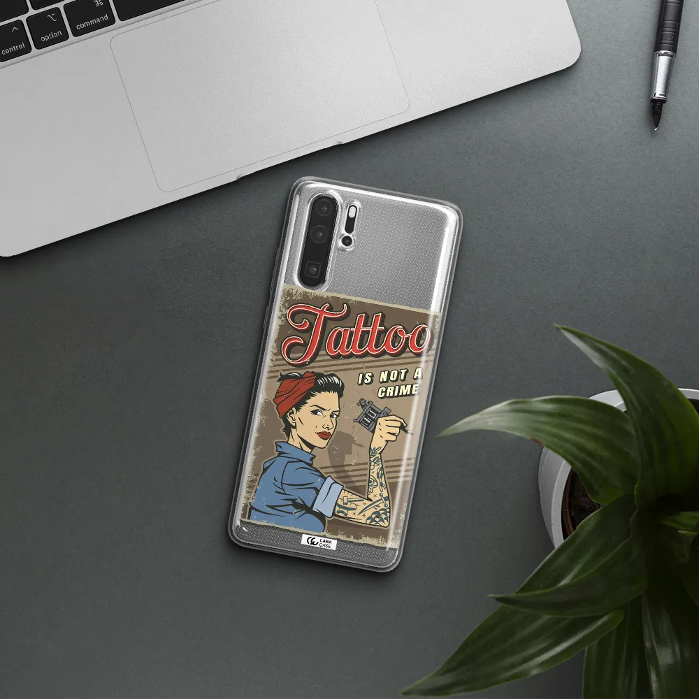 a woman with tattoo on her arm Huawei P30 Pro Clear TPU Case