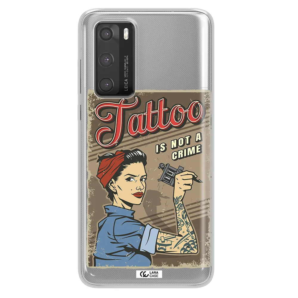 a woman with tattoo on her arm Huawei P40 Clear TPU Case