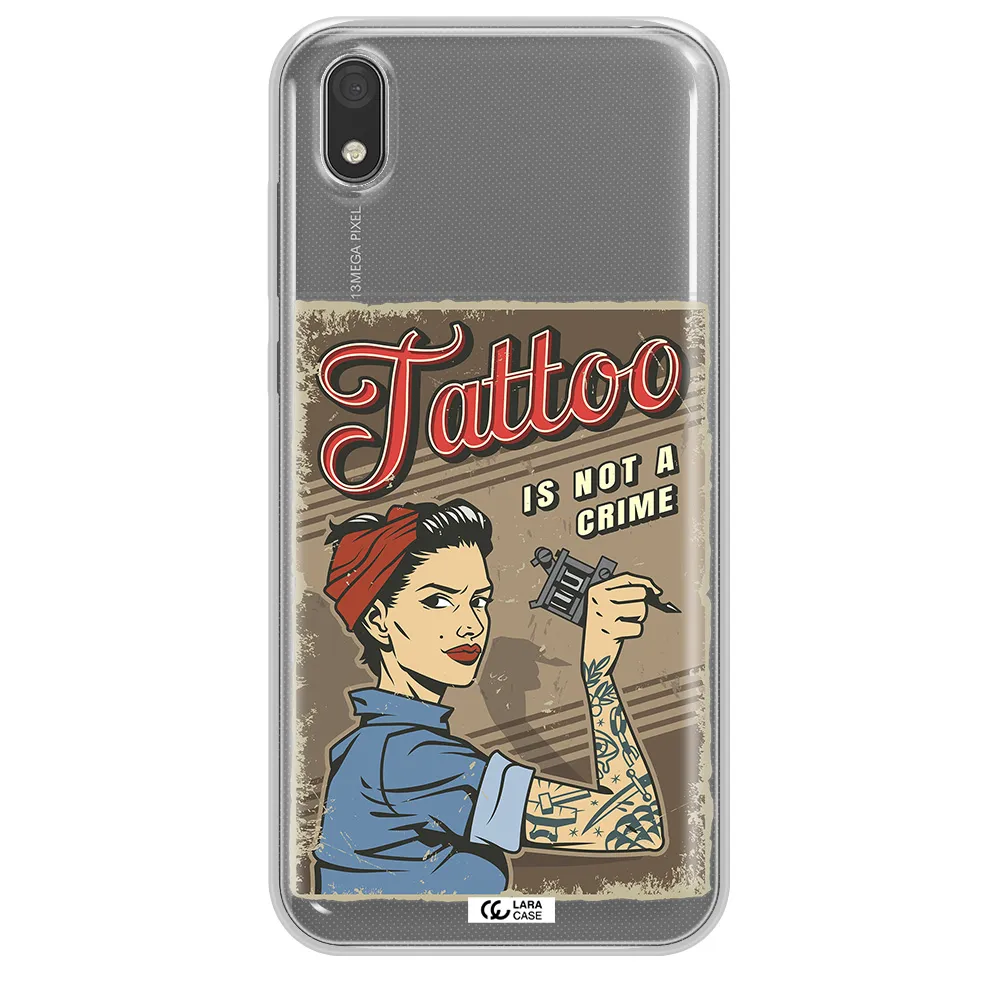 a woman with tattoo on her arm Huawei Y5 2019 Clear TPU Case