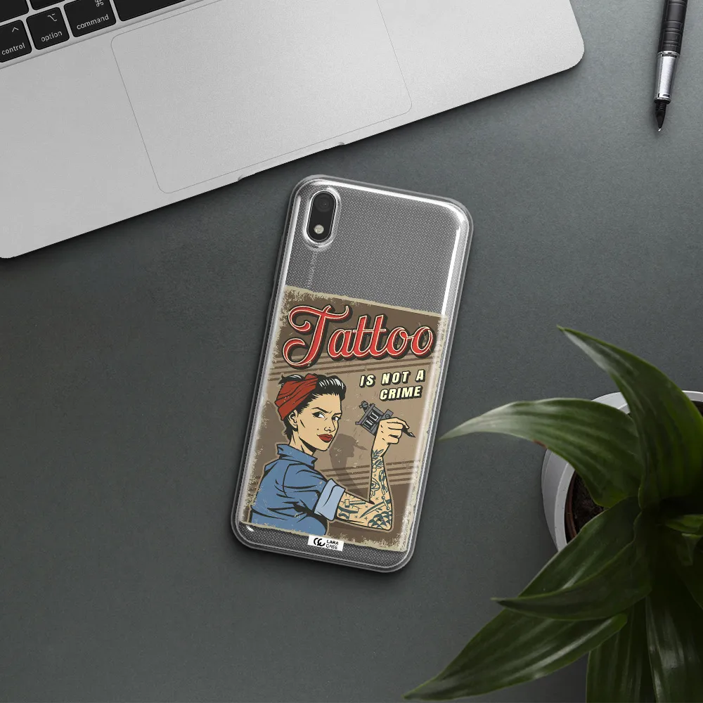 a woman with tattoo on her arm Huawei Y5 2019 Clear TPU Case