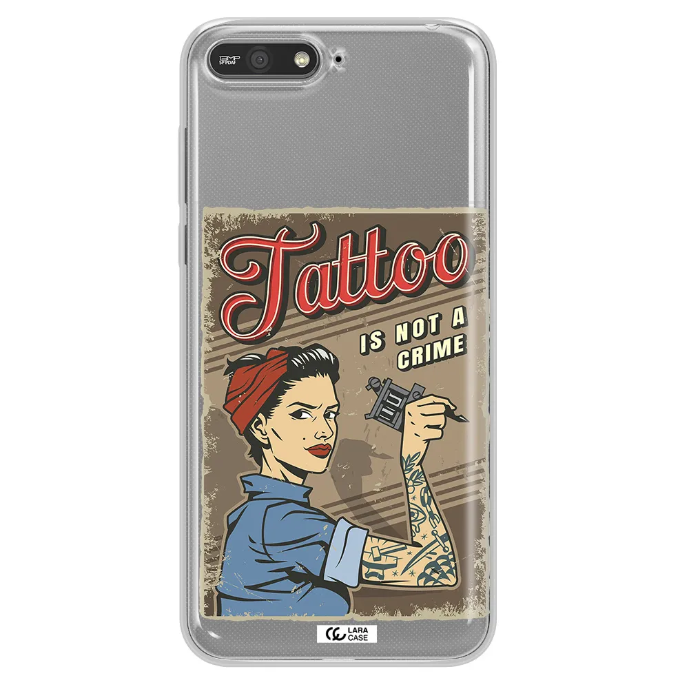 a woman with tattoo on her arm Huawei Y6 2018 Clear TPU Case