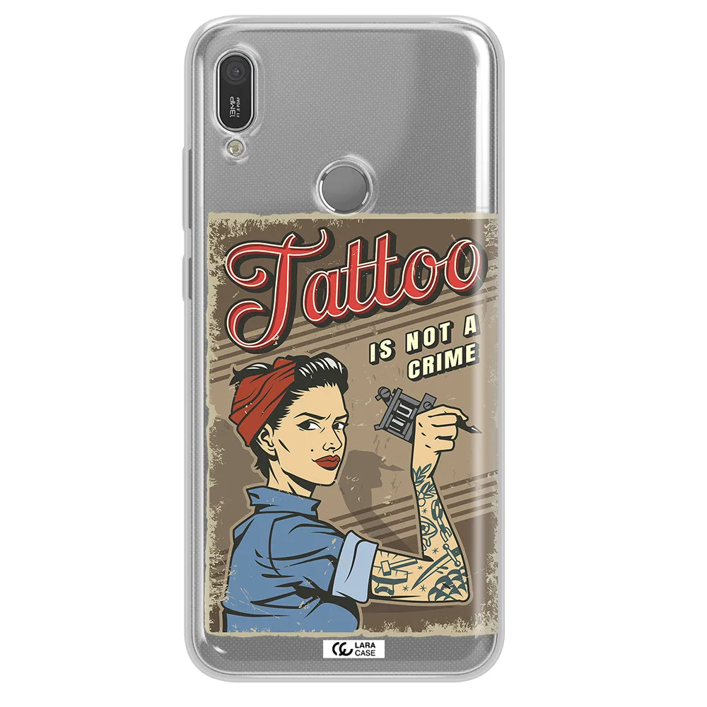 a woman with tattoo on her arm Huawei Y6 2019 Clear TPU Case