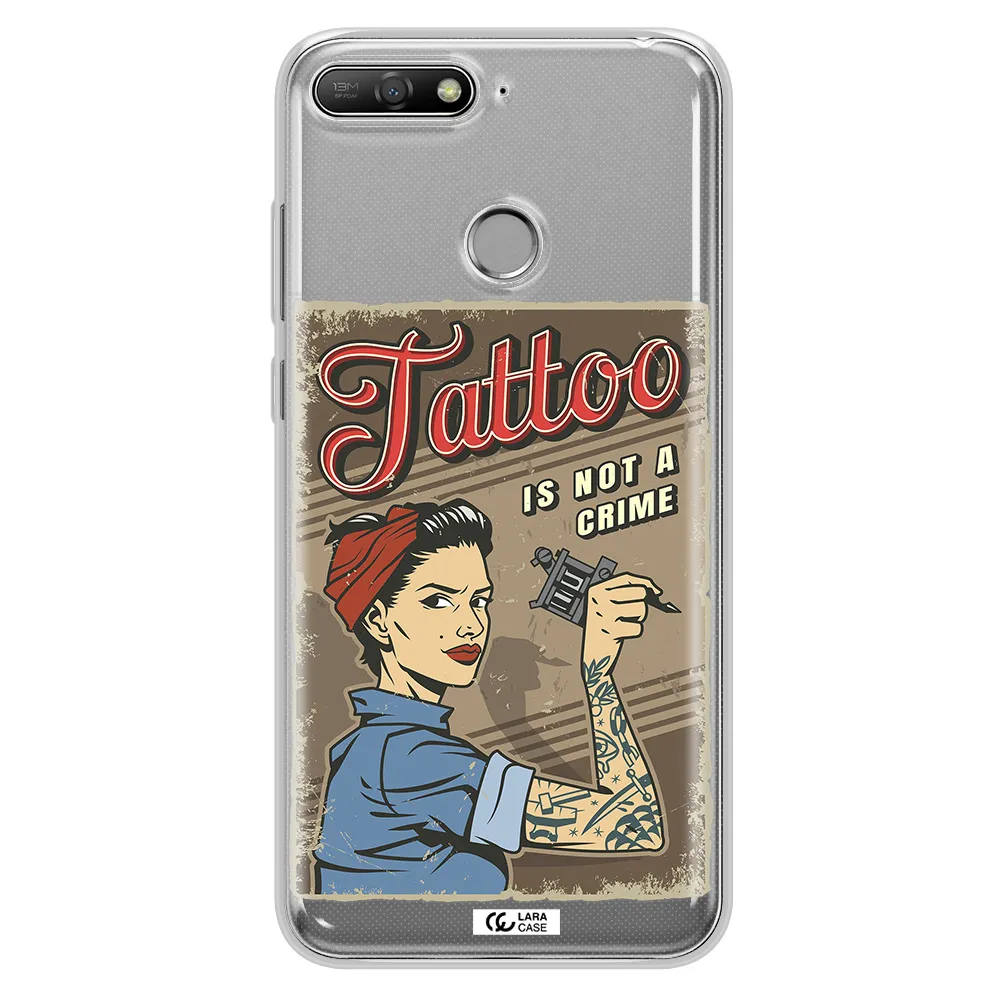 a woman with tattoo on her arm Huawei Y6 Prime 2018 Clear TPU Case
