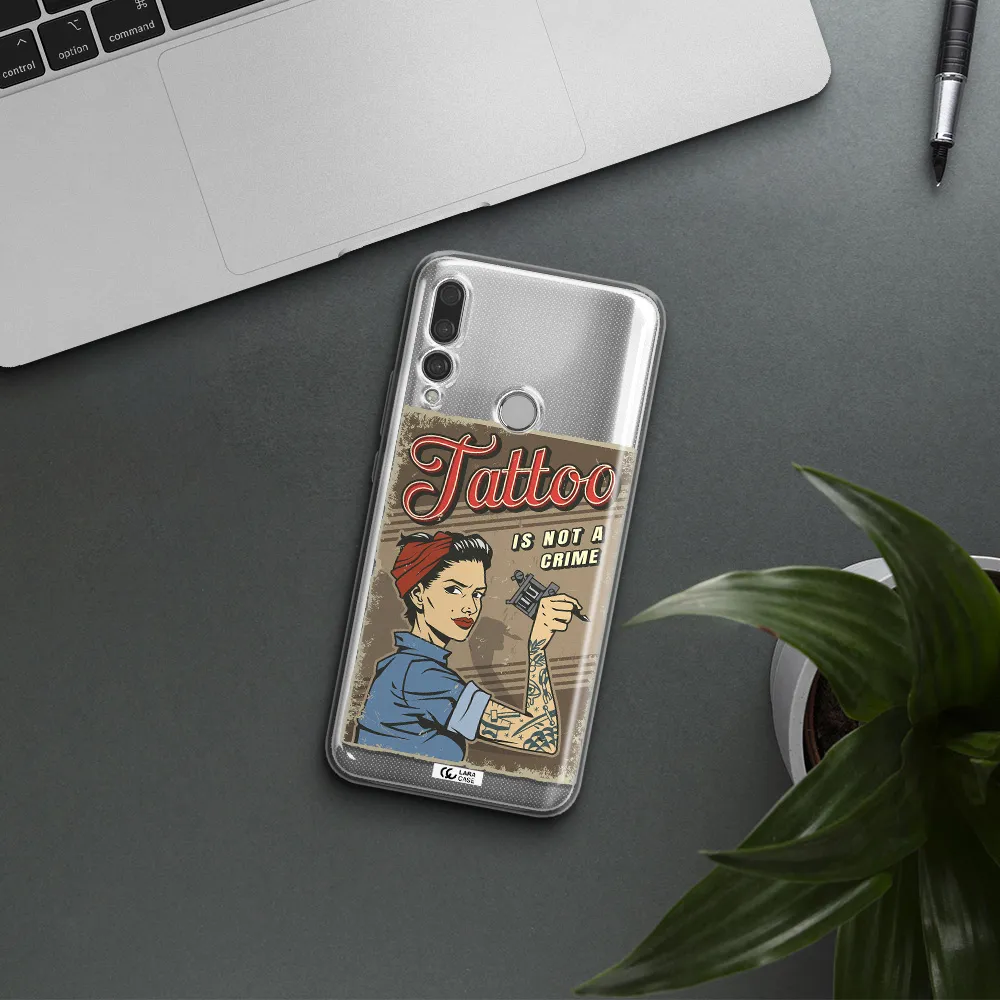 a woman with tattoo on her arm Huawei Y9 Prime 2019 Clear TPU Case