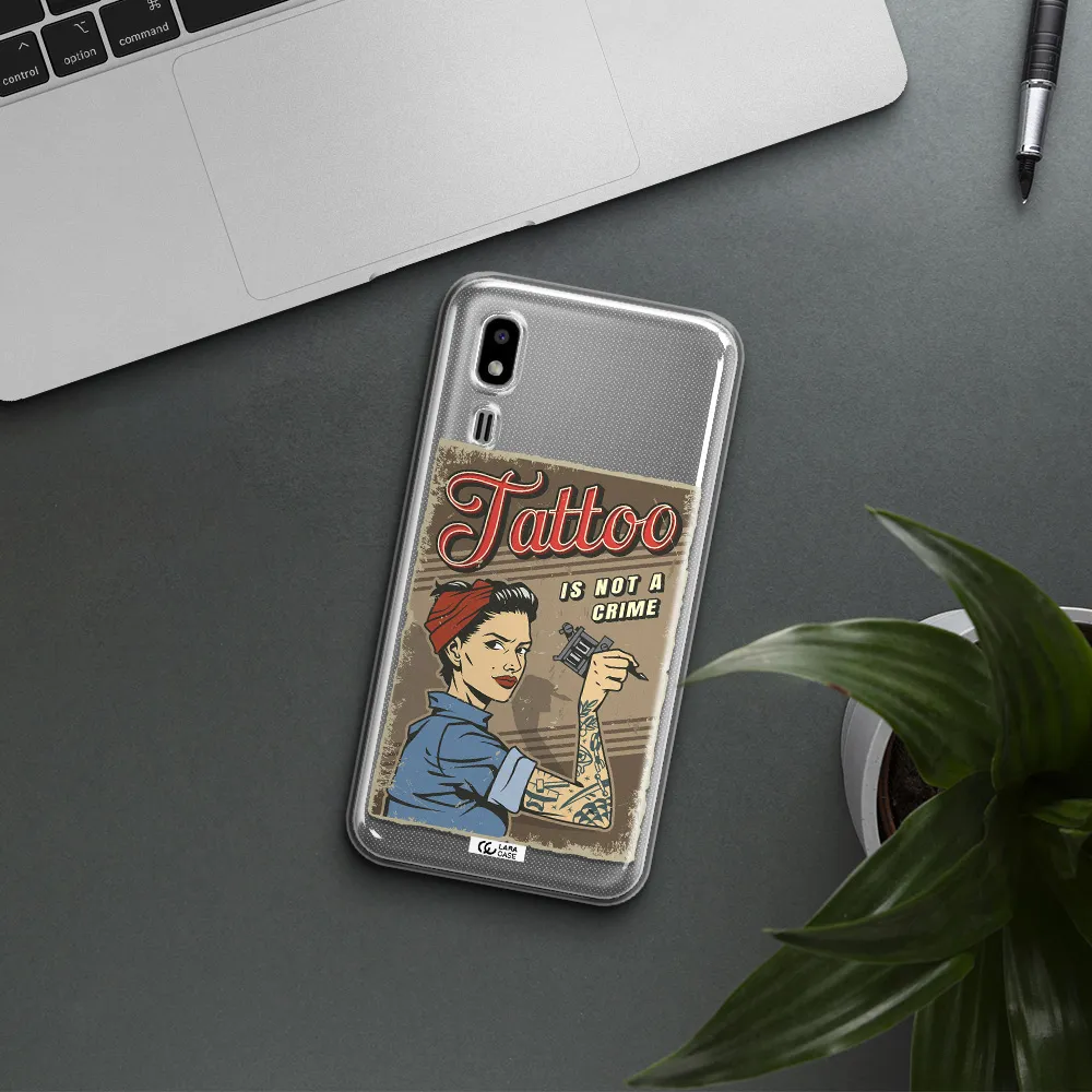 a woman with tattoo on her arm Samsung A2 Core Clear TPU Case