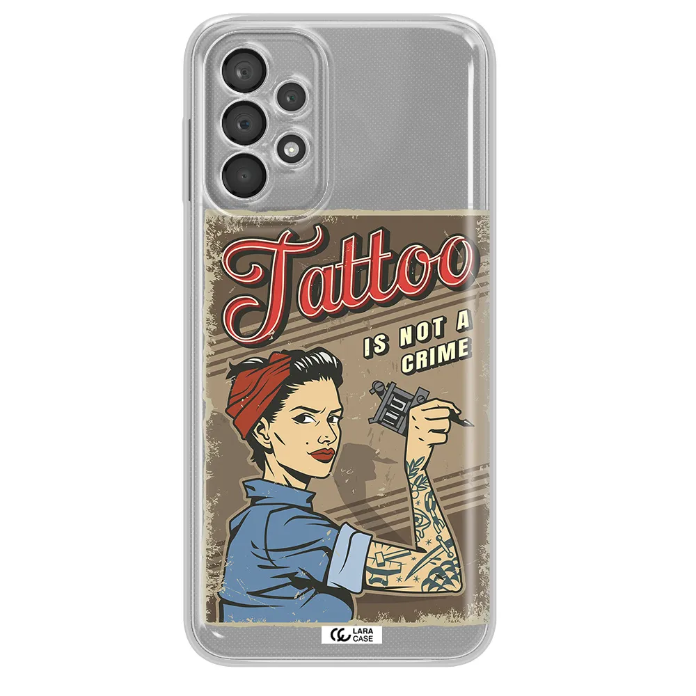 A Woman With Tattoo On Her Arm Samsung A23 5G Clear Tpu Case