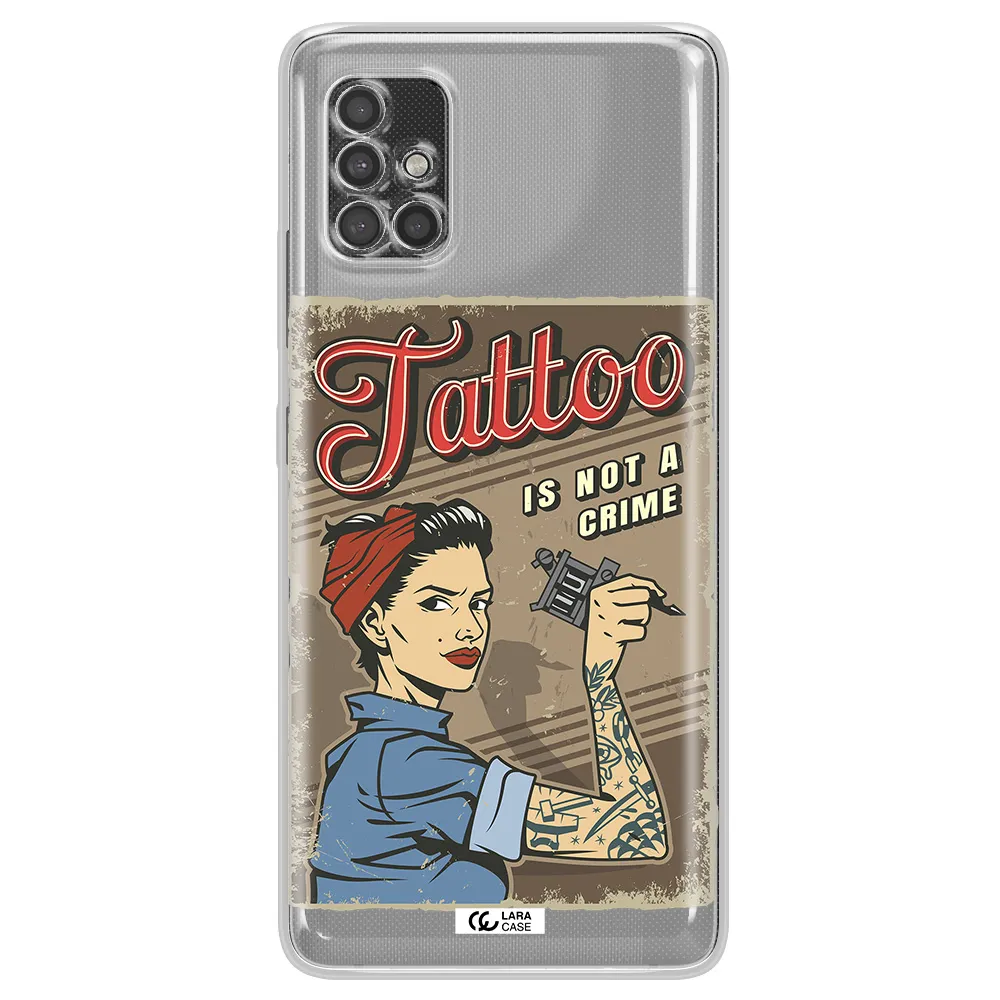 A Woman With Tattoo On Her Arm Samsung A40S Clear Tpu Case