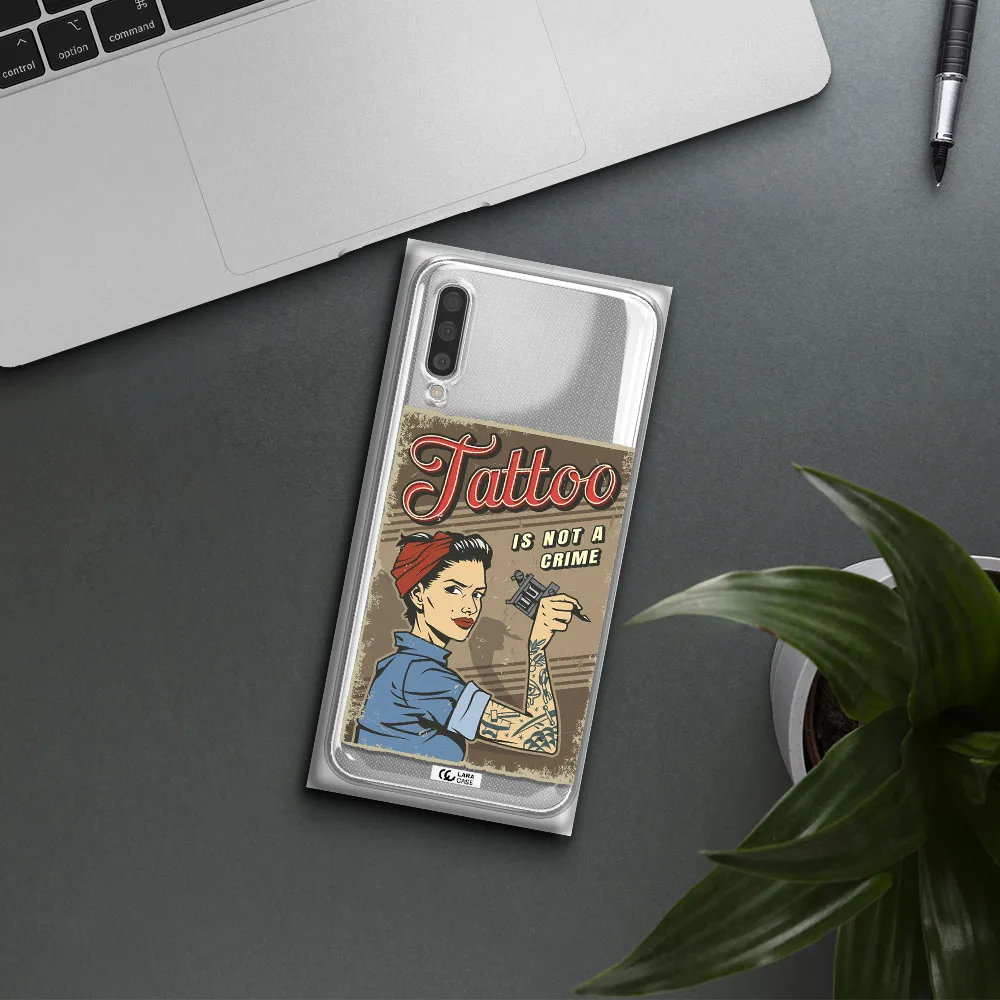 A Woman With Tattoo On Her Arm Samsung A50S Clear Tpu Case
