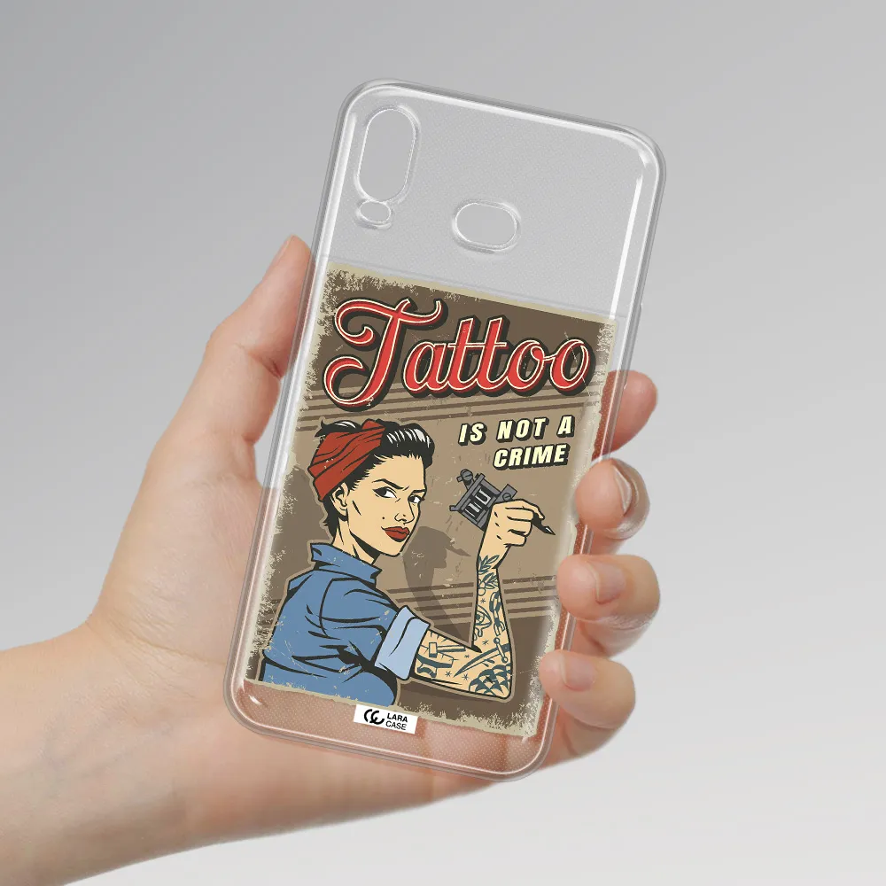 a woman with tattoo on her arm Samsung A6S Clear TPU Case