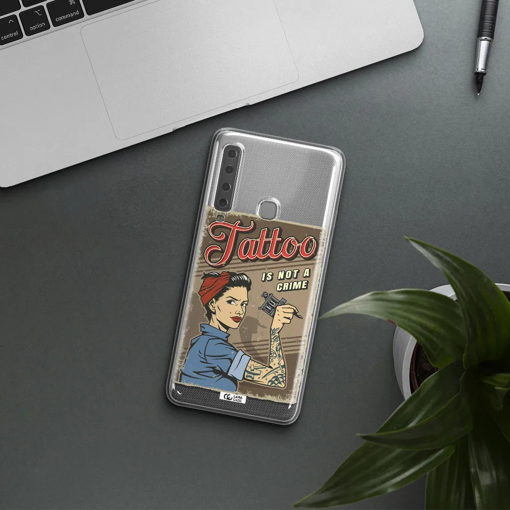 a woman with tattoo on her arm Samsung A9 2018 Clear TPU Case