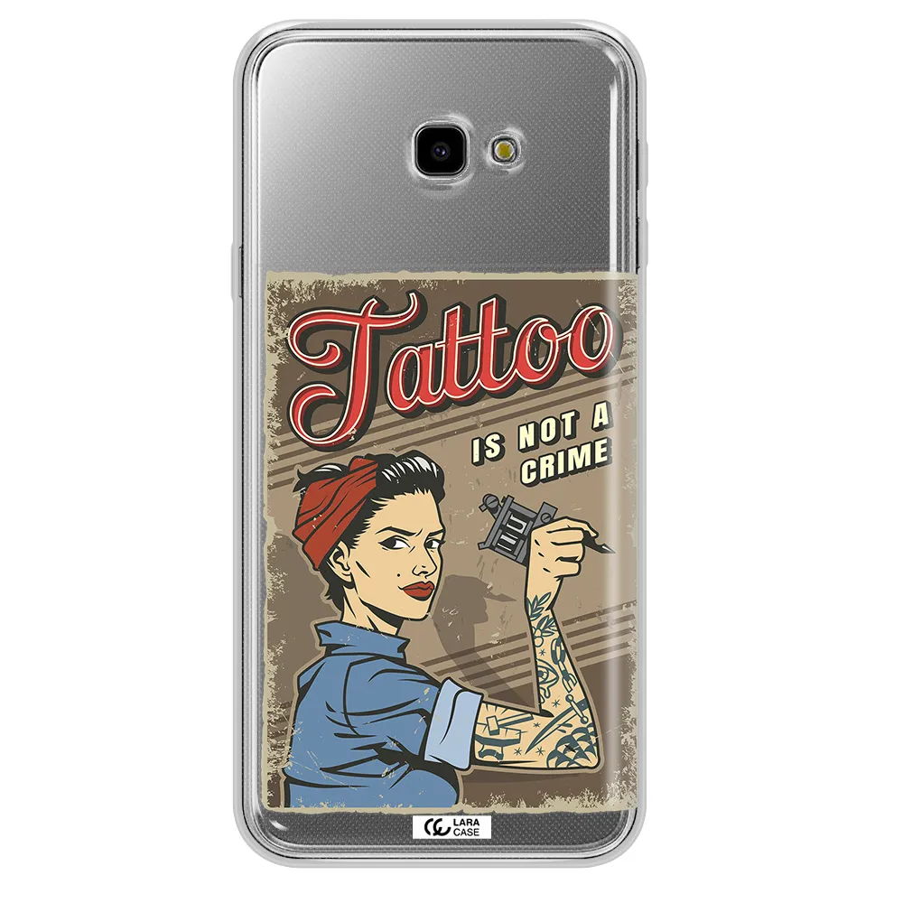 a woman with tattoo on her arm Samsung J4 Plus Clear TPU Case