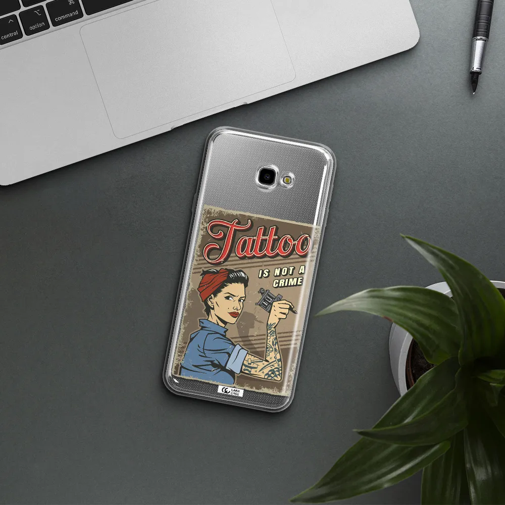 a woman with tattoo on her arm Samsung J4 Plus Clear TPU Case