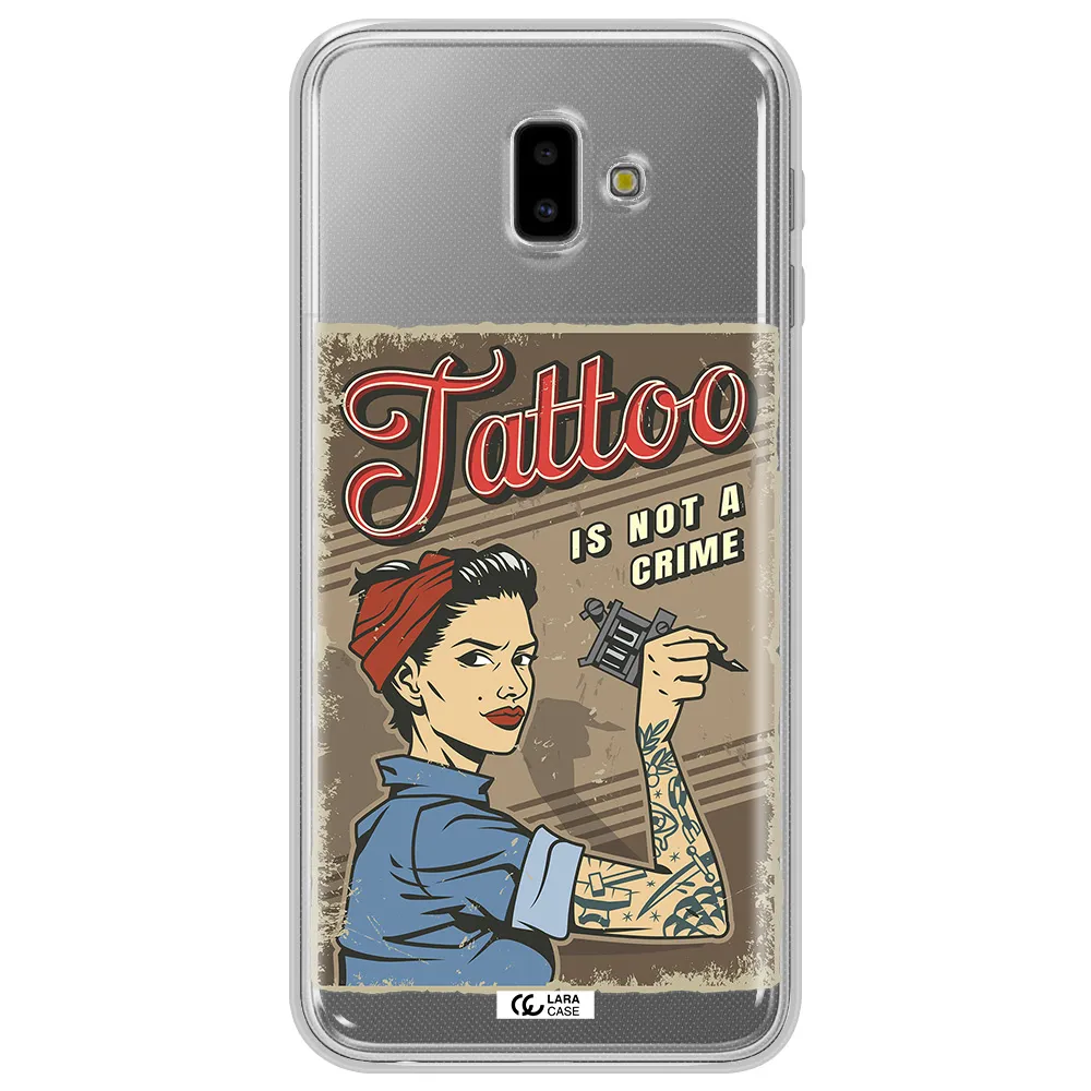 a woman with tattoo on her arm Samsung J6 Plus Clear TPU Case