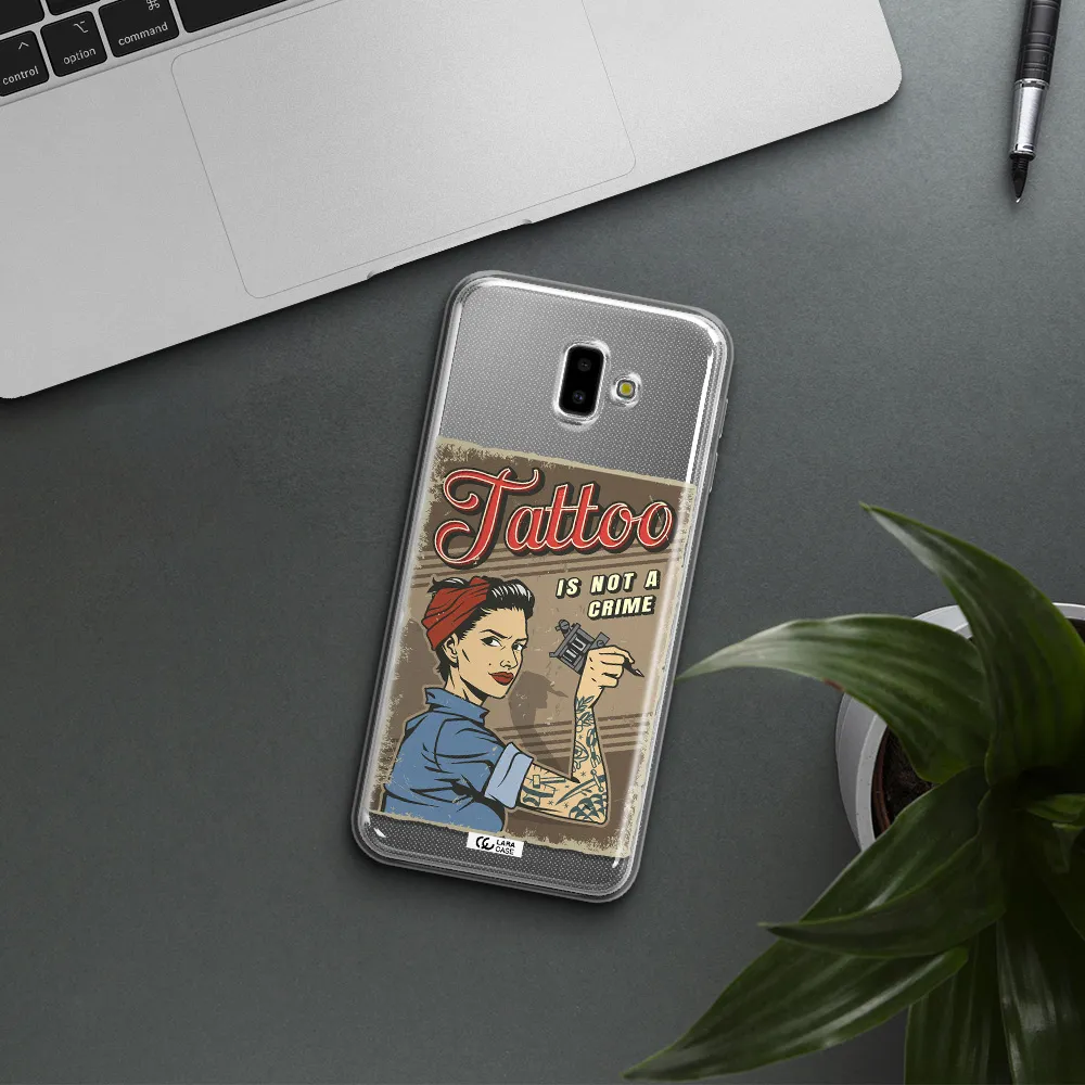 a woman with tattoo on her arm Samsung J6 Plus Clear TPU Case