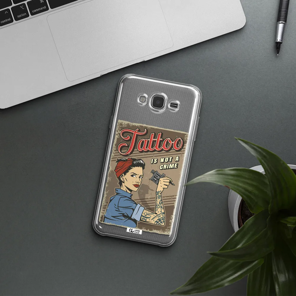 a woman with tattoo on her arm Samsung J7 2015 Clear TPU Case