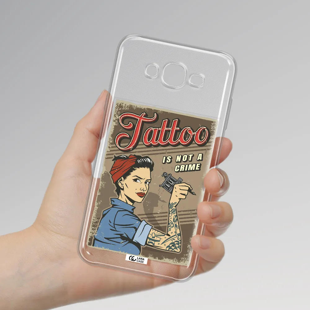 a woman with tattoo on her arm Samsung J7 Core Clear TPU Case