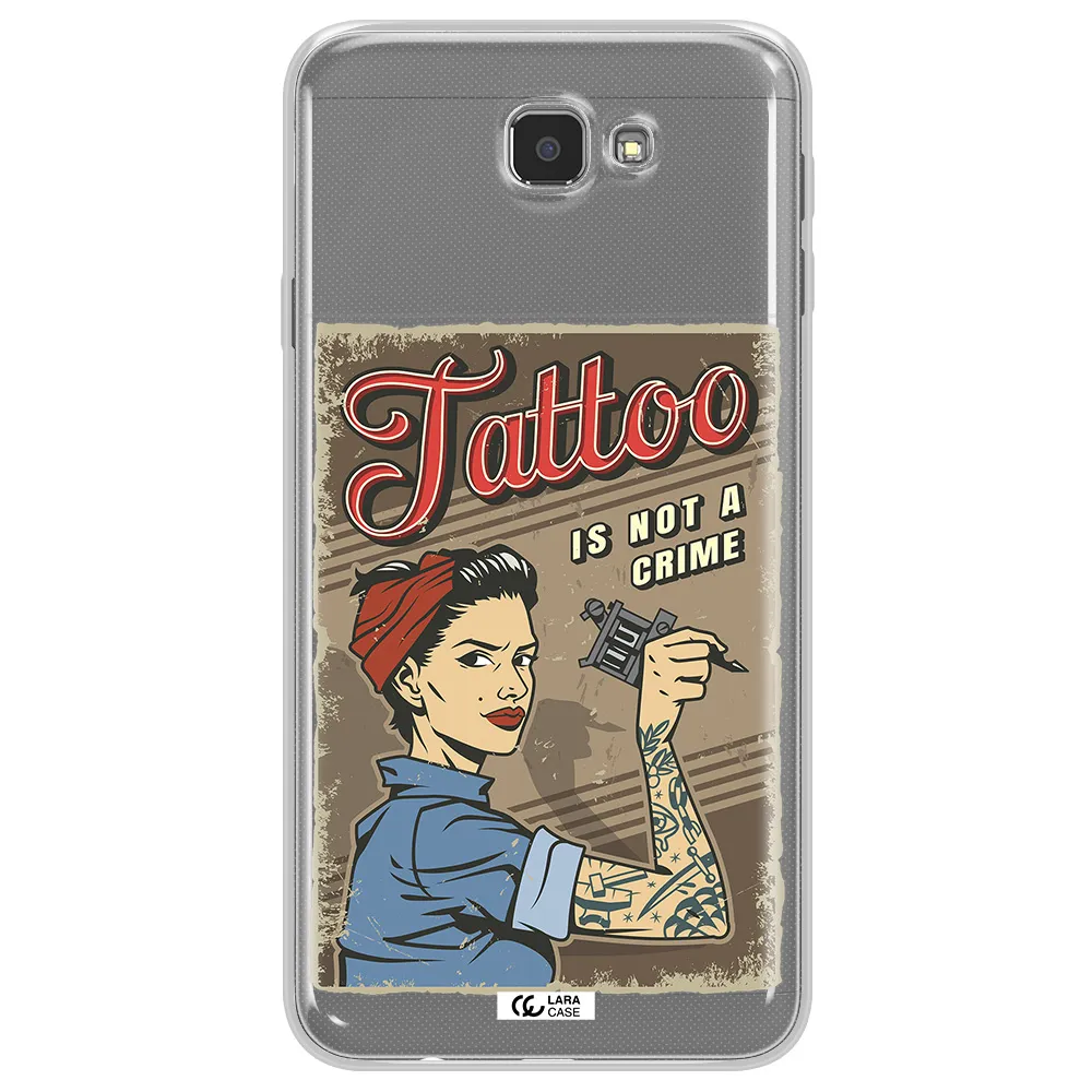 a woman with tattoo on her arm Samsung J7 Prim Clear TPU Case
