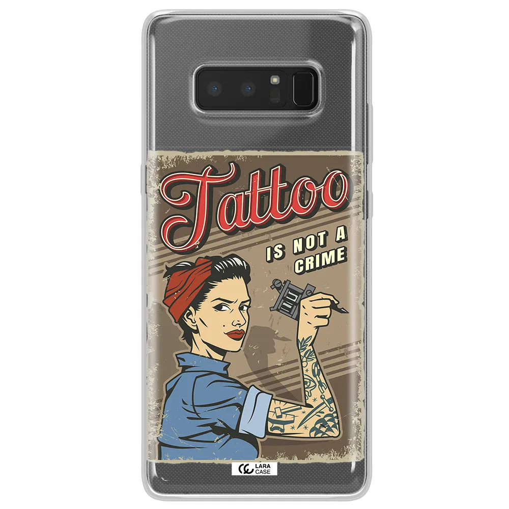 a woman with tattoo on her arm Samsung Note 8 Clear TPU Case