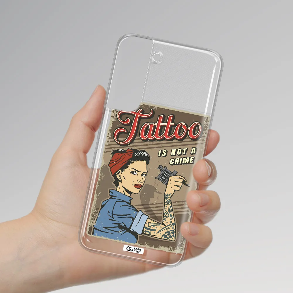 a woman with tattoo on her arm Samsung S 22 Clear TPU Case