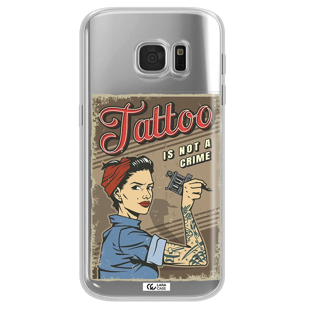a woman with tattoo on her arm Samsung S 7 Clear TPU Case