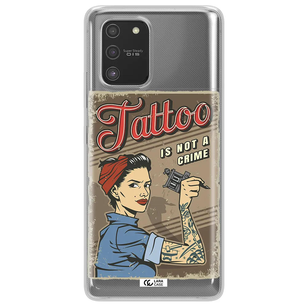 a woman with tattoo on her arm Samsung S10 Lite Clear TPU Case