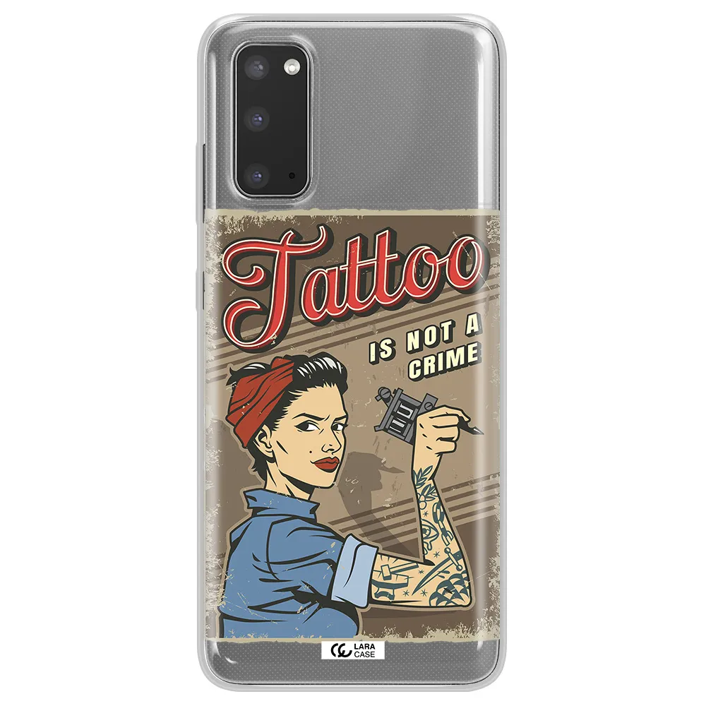 a woman with tattoo on her arm Samsung S20 Clear TPU Case